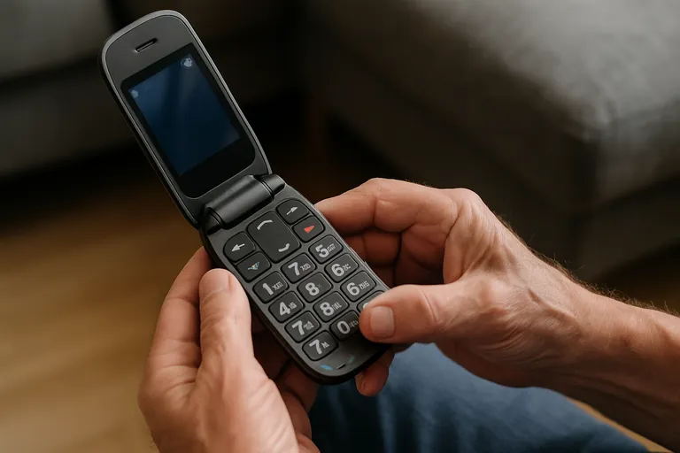 Hoe werkt een klapbare seniorentelefoon?